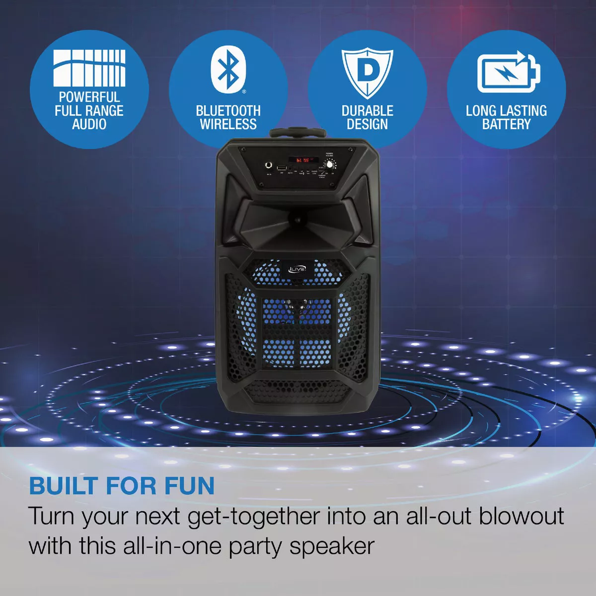 iLive Portable Wireless Bluetooth Tailgate Party Speaker - photo 3