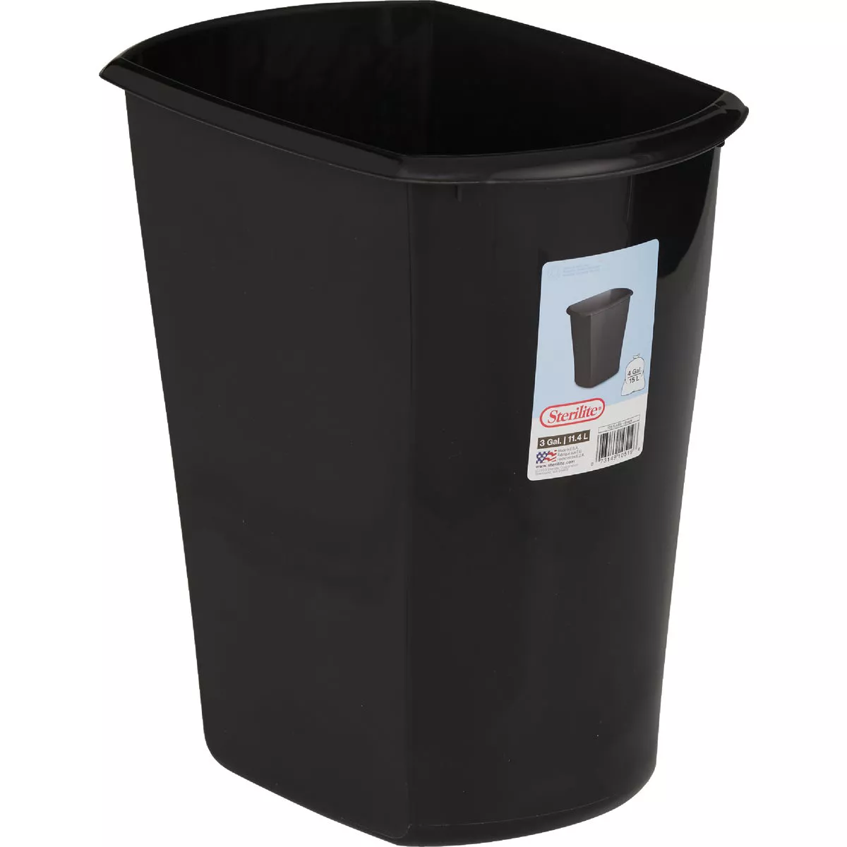 Sterilite 3 Gal. Rectangular Wastebasket
