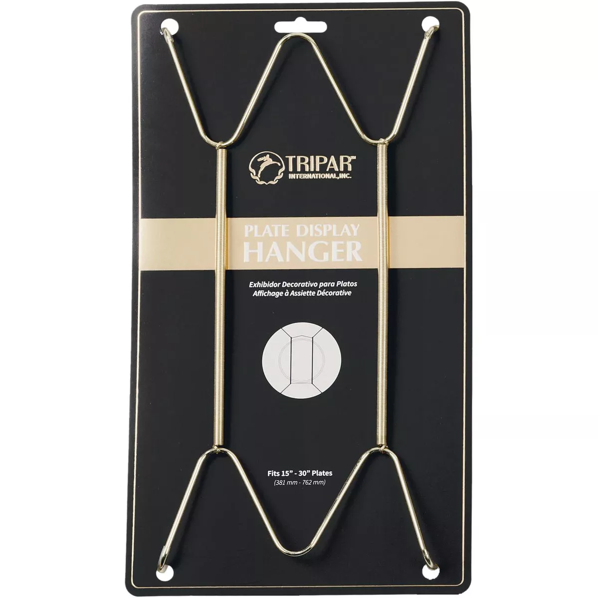 Tripar 15 In. to 30 In. Brass Wire Plate Hanger, 5 Lb. Weight Capacity