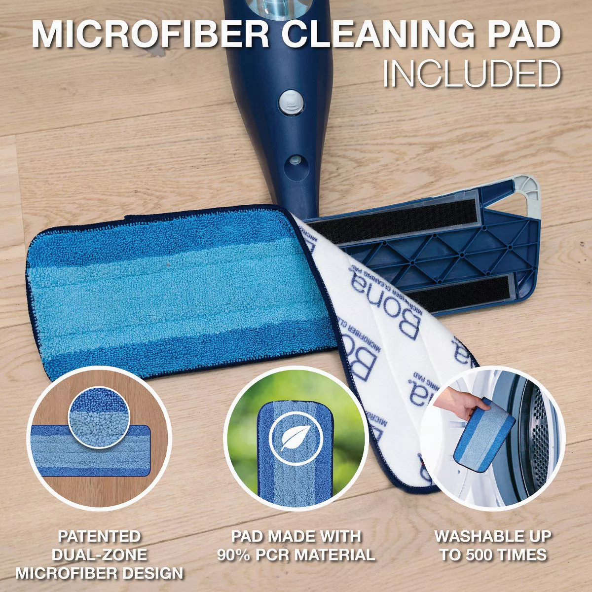 Bona 4 In. W. x 15 In. L. Microfiber Cleaning Pad Mop Refill with Dusting Pad (3-Count) - photo 5