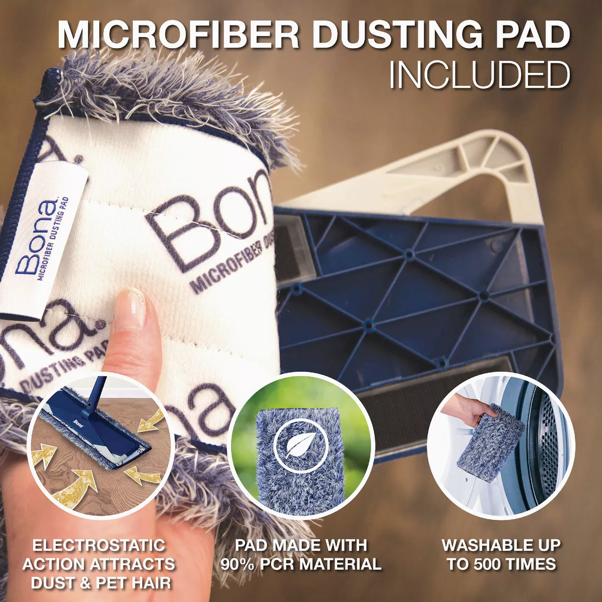 Bona 4 In. W. x 15 In. L. Microfiber Cleaning Pad Mop Refill with Dusting Pad (3-Count) - photo 6