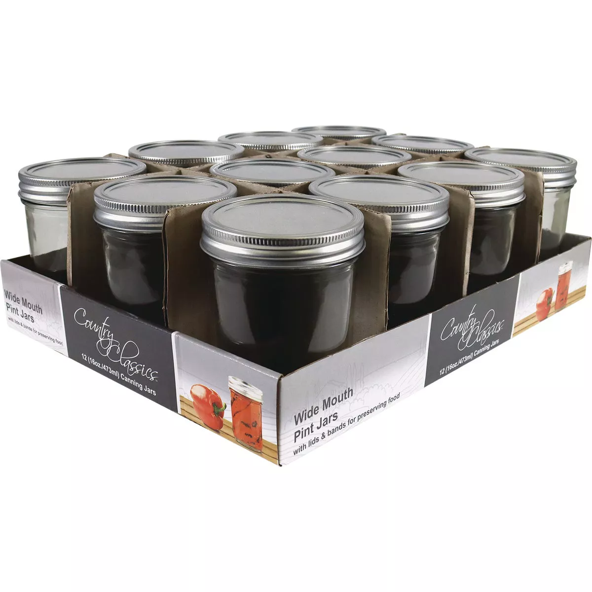 Country Classics Pint Size Wide Mouth Canning Jar (12-Pack) - photo 2