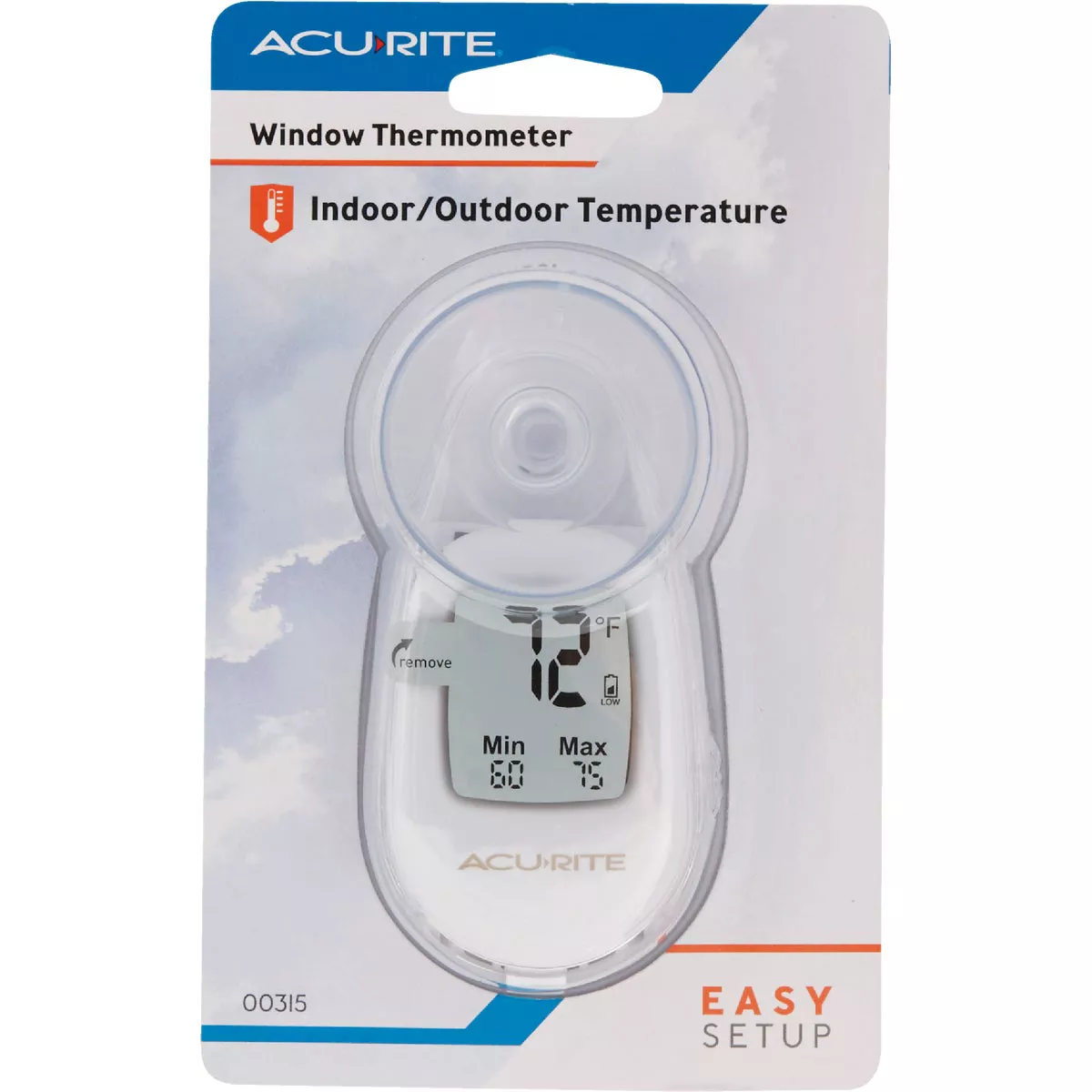 Acurite Digital -4 deg to 158 deg Fahrenheit White Window Thermometer - photo 2