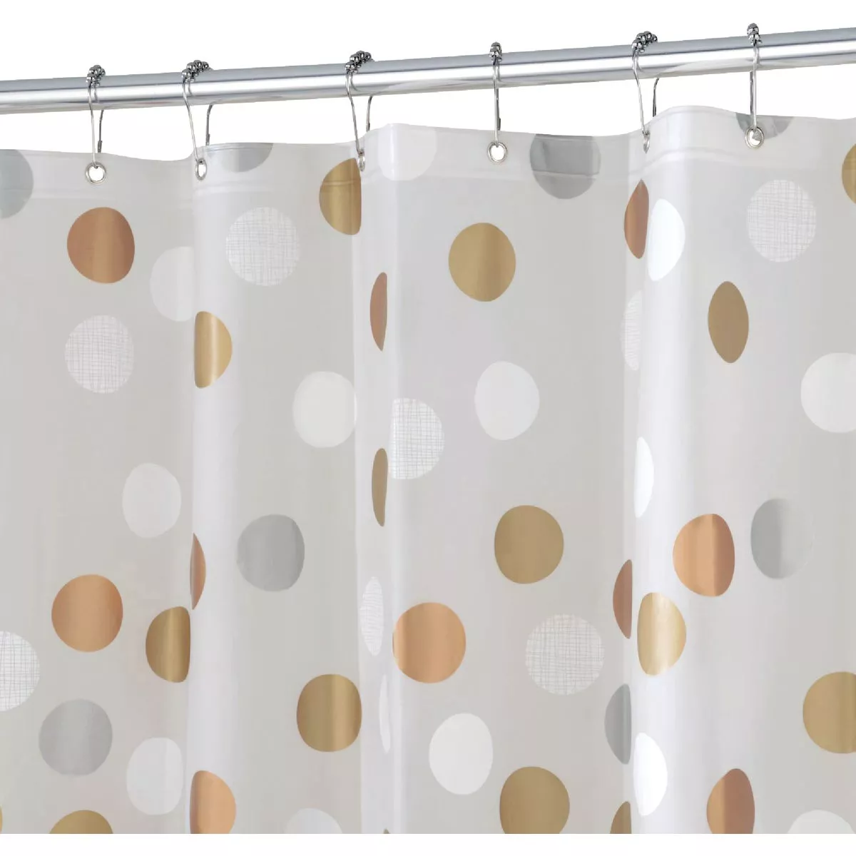 iDesign 72 In. x 72 In. Gilly Dot PEVA Shower Curtain