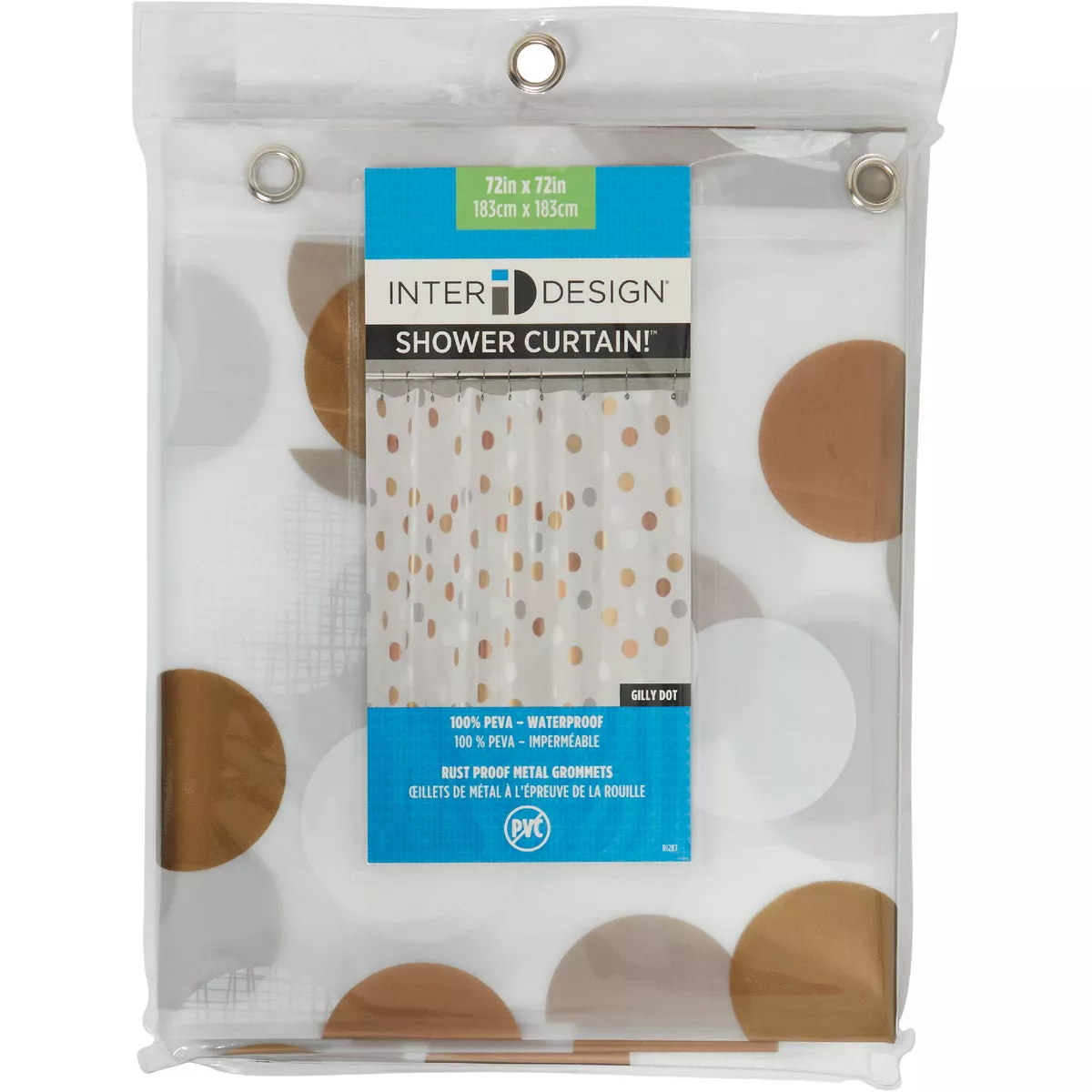 iDesign 72 In. x 72 In. Gilly Dot PEVA Shower Curtain - photo 2
