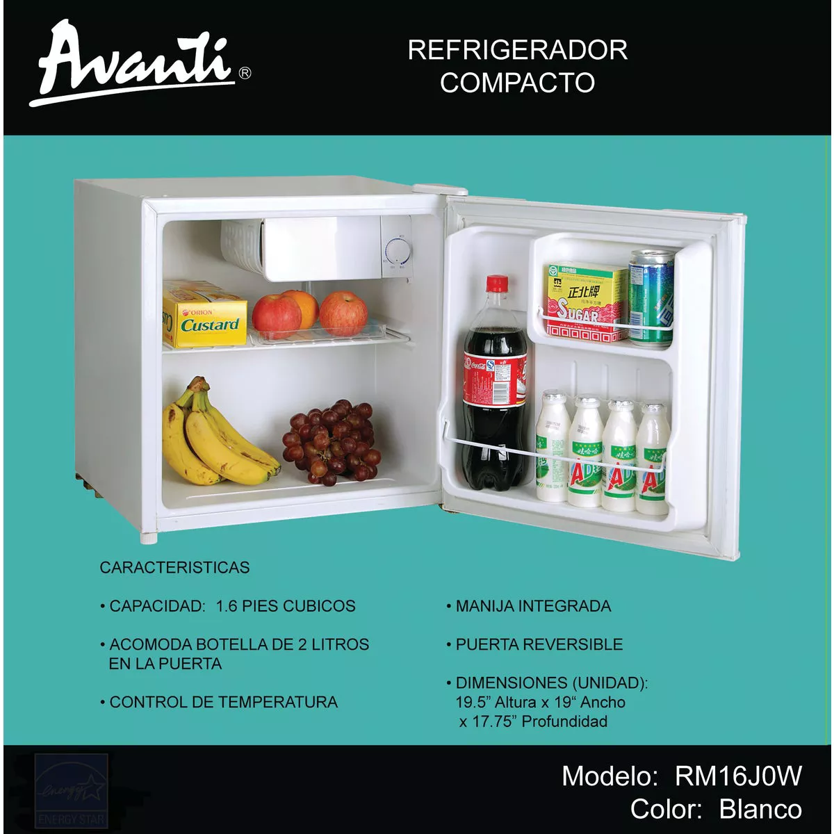 Avanti 1.6 Cu. Ft. White Cube Refrigerator - photo 2