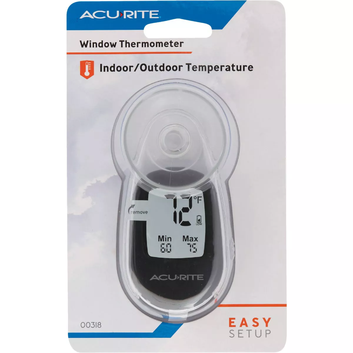 Acurite -4 deg F to 158 deg Fahrenheit Black Window Thermometer - photo 2
