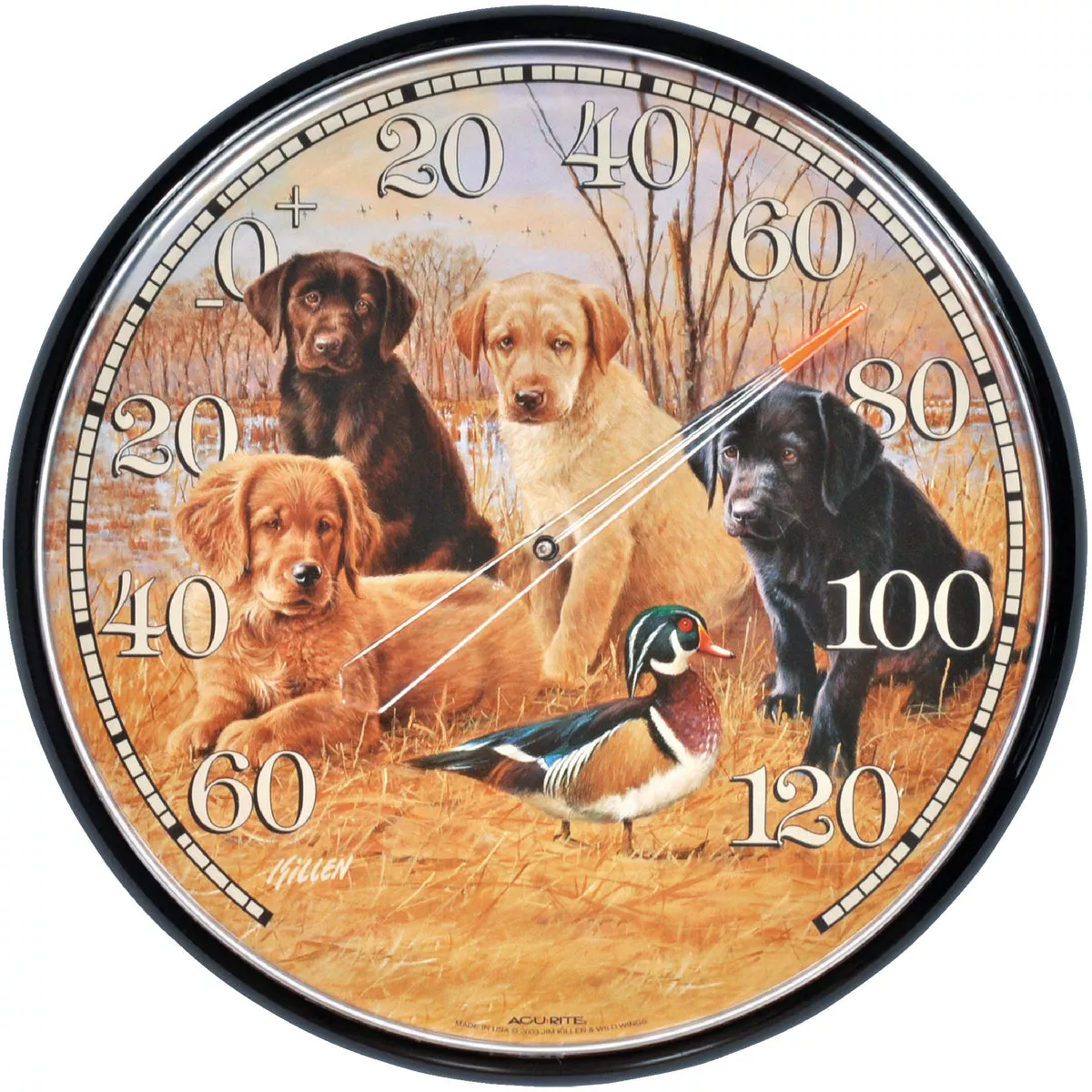 Acurite 12-1/2" Dia Plastic Dial Puppy Indoor & Outdoor Thermometer