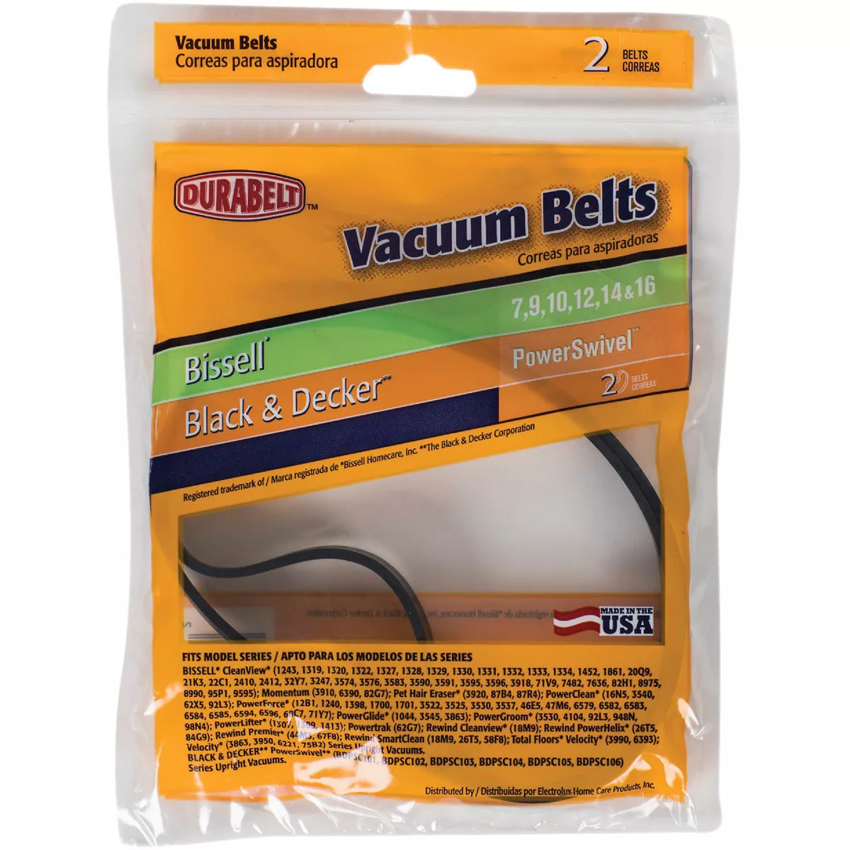 Durabelt Bissell Style Type 7, 9, 10, 12, & 14 CleanView, Momentum, and Pet Hair Eraser Model Vacuum Cleaner Belt (2-Pack) - photo 2