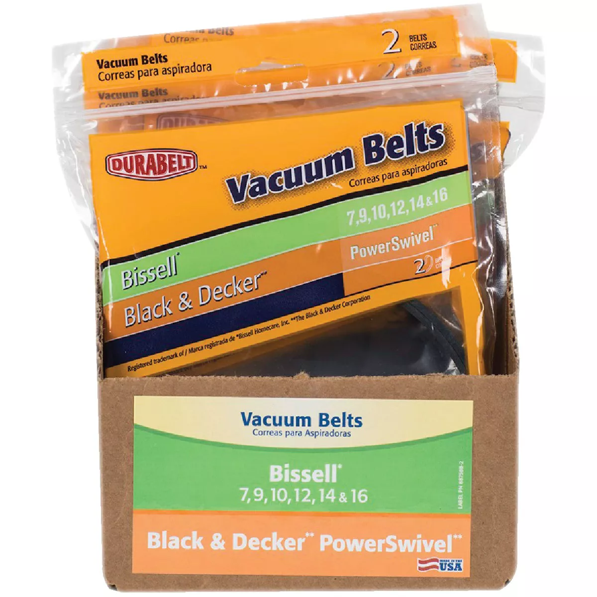 Durabelt Bissell Style Type 7, 9, 10, 12, & 14 CleanView, Momentum, and Pet Hair Eraser Model Vacuum Cleaner Belt (2-Pack) - photo 3