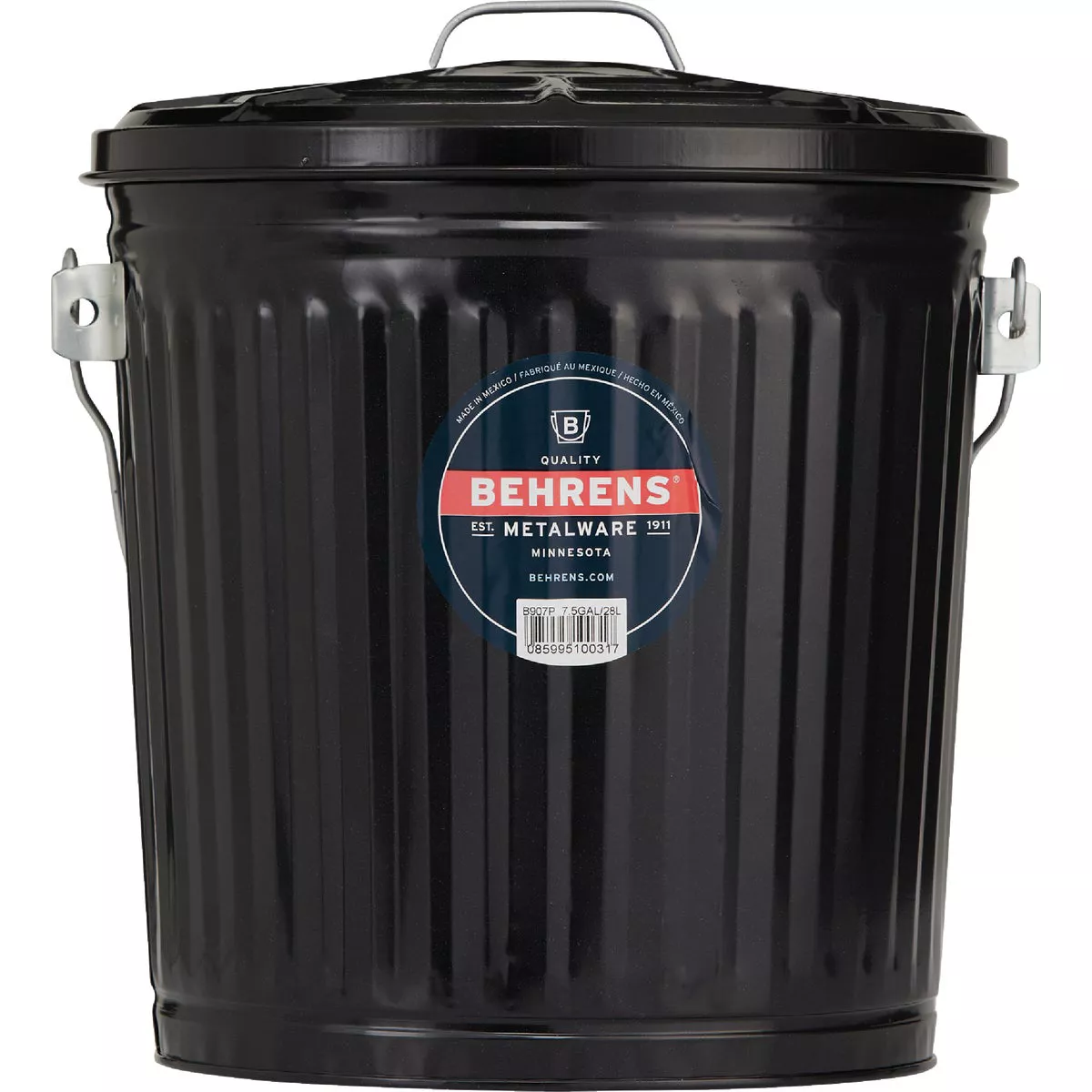 Behrens 7.5 Gal. Black Galvanized Steel Ash Pail - photo 2