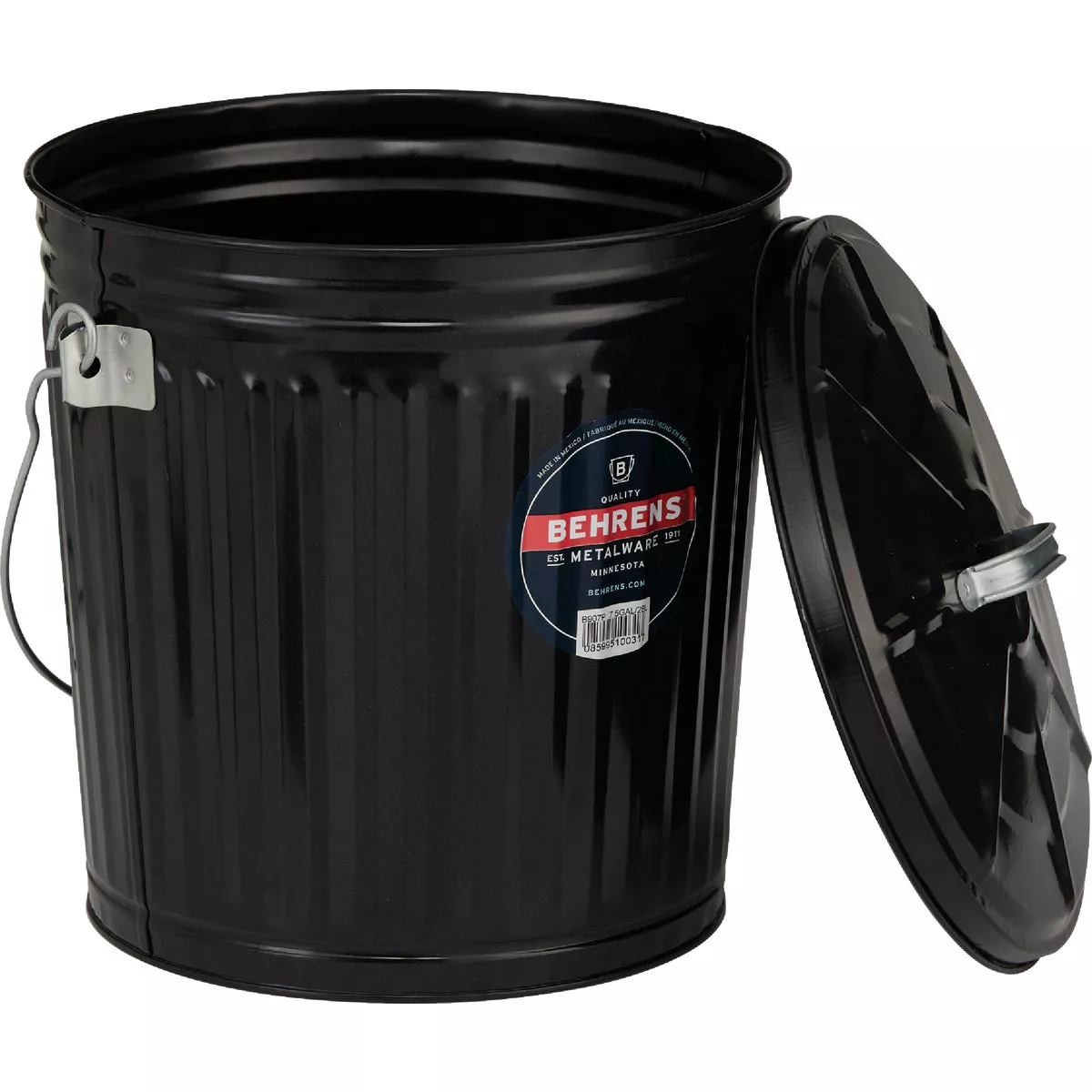 Behrens 7.5 Gal. Black Galvanized Steel Ash Pail - photo 4