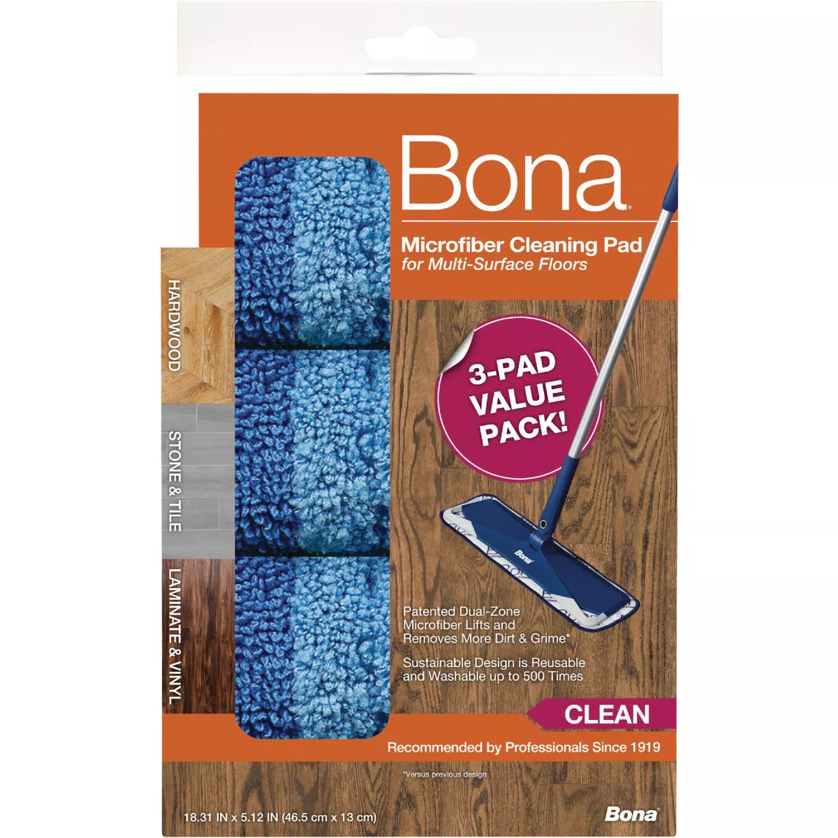 Bona Microfiber Multi-Surface Cleaning Pad (3-Pack) - photo 3