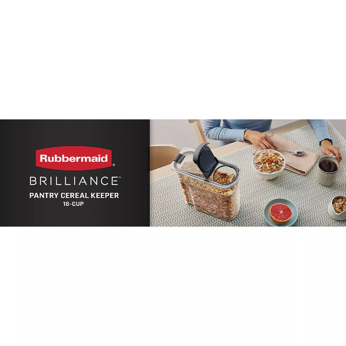 Rubbermaid Brilliance 18 Cup Cereal Pantry Airtight Food Storage Container - photo 5