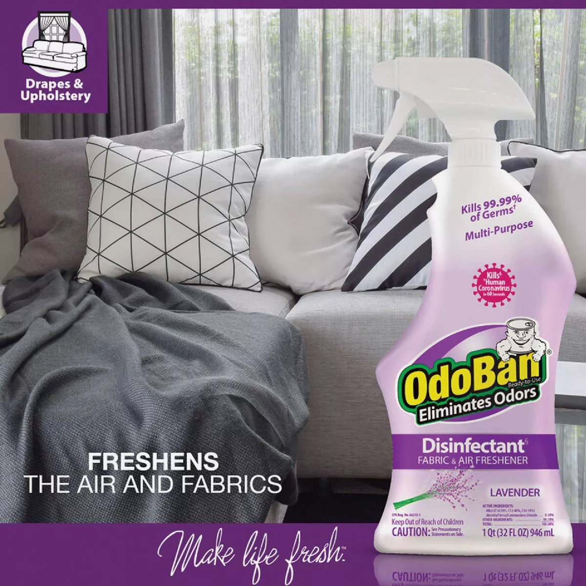 OdoBan 32 Oz. Lavender Washable Surface Sanitizer & Deodorizer - photo 3