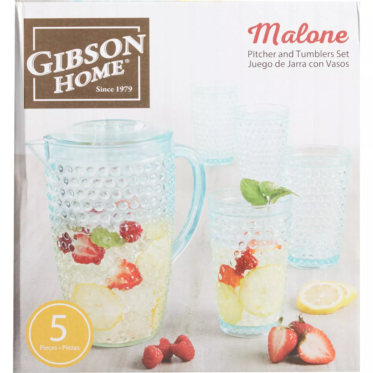 Gibson Home Malone Teal Pitcher & Tumbler Set (5-Piece) - photo 2