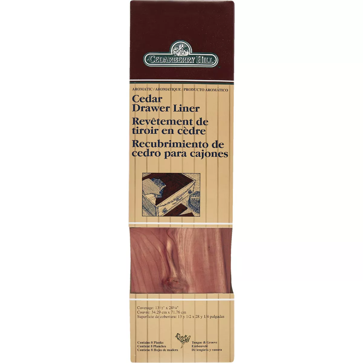 Cedarberry Hill 3.75 In. W. x 13.5 In. L. x .25 In. D. Red Cedar Drawer Liner (8 Count)