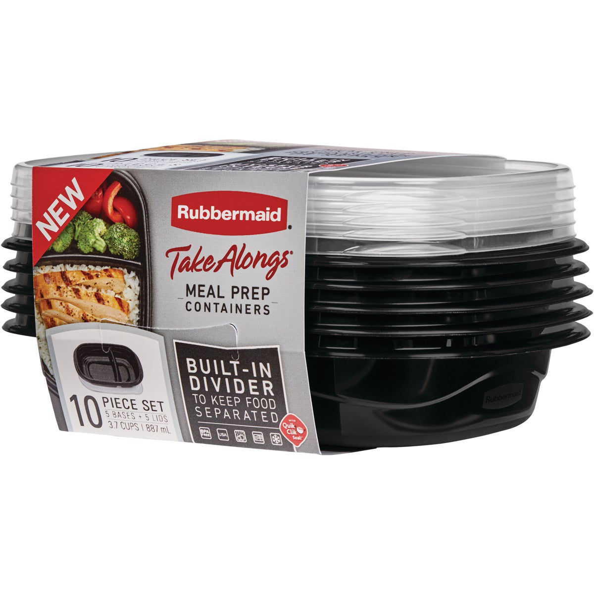 Rubbermaid Takealongs 20 Pc. Rectangle Meal Prep Set, Food Storage, Household