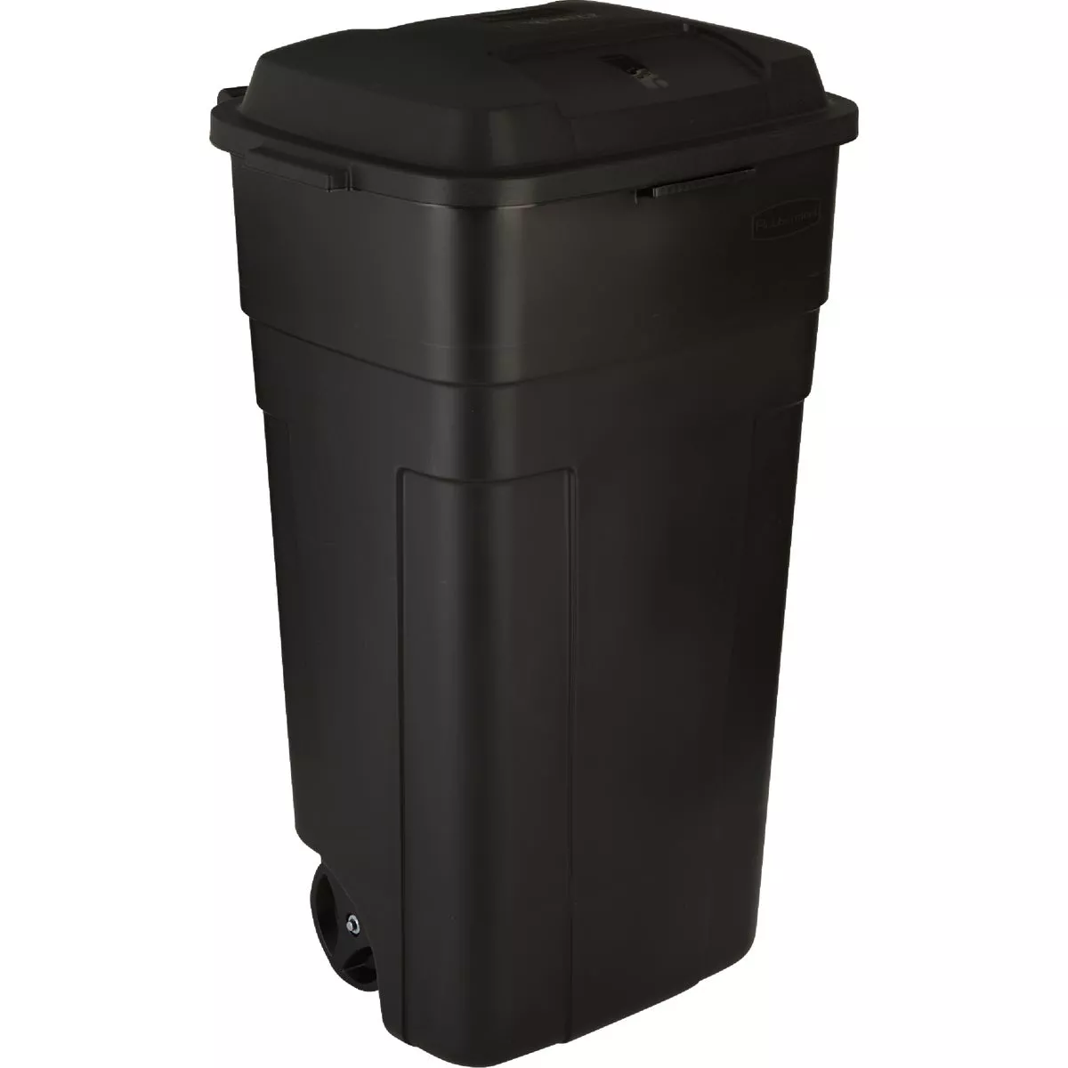 Rubbermaid Roughneck 34 Gal. Black Wheeled Trash Can with Lid