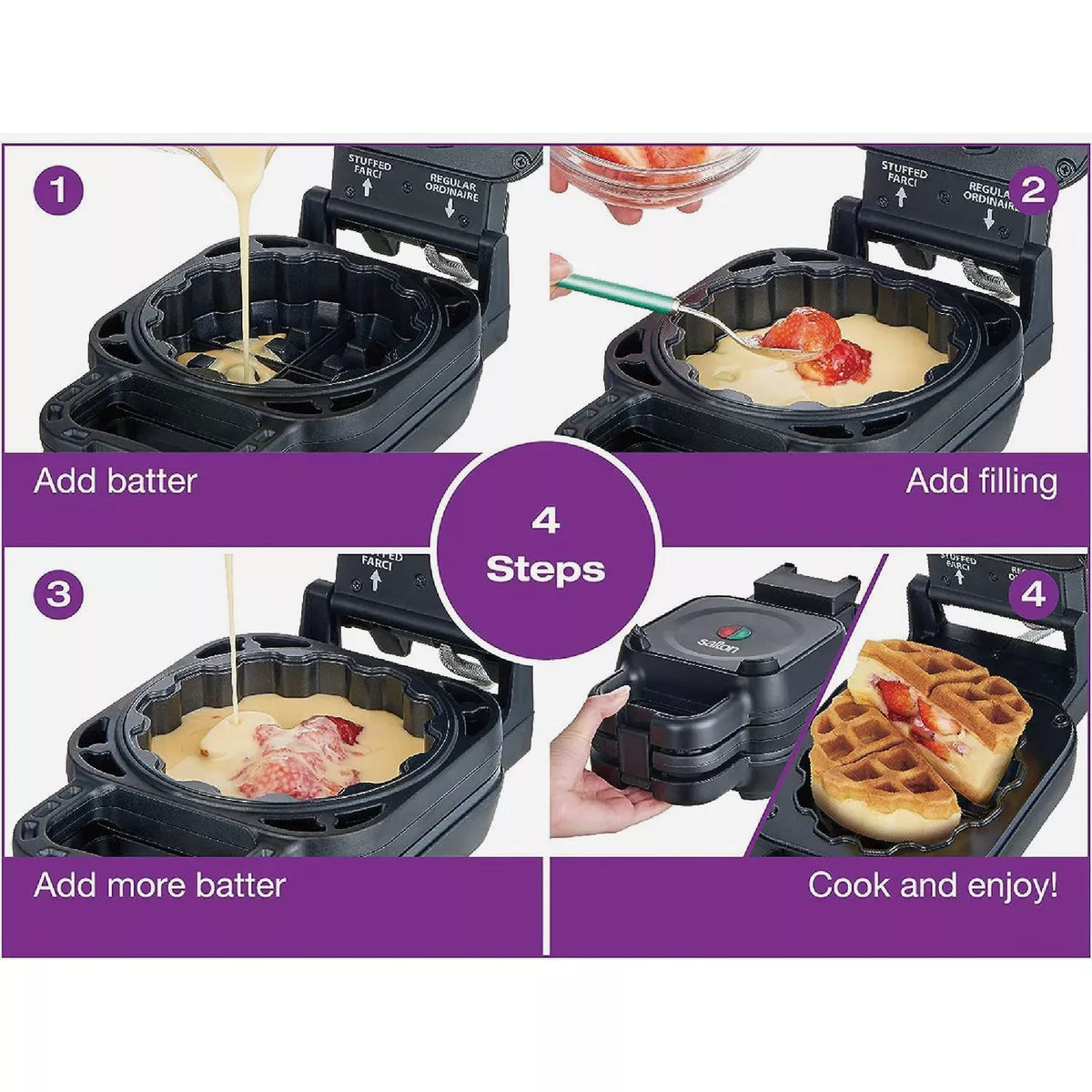 Salton Stuffed Belgian Waffle Maker - photo 4