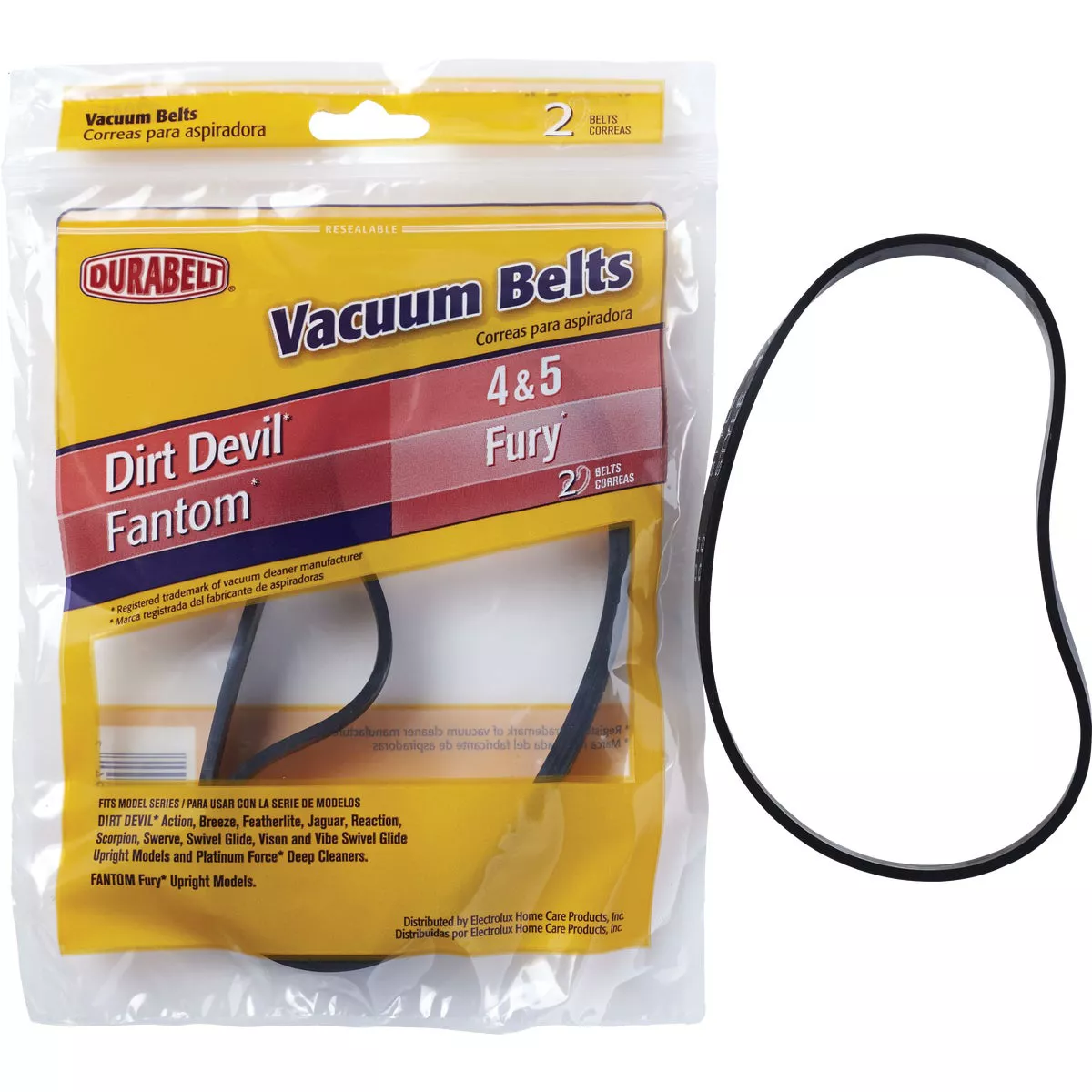 Durabelt Dirt Devil Style Type 4/5 Action, Breeze, Featherlite, and Jaguar Vacuum Cleaner Belt (2-Pack)