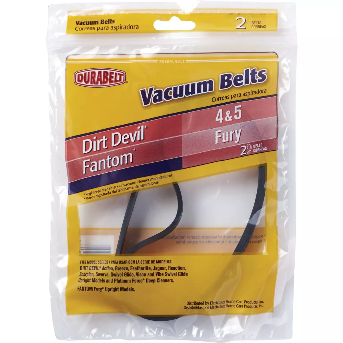 Durabelt Dirt Devil Style Type 4/5 Action, Breeze, Featherlite, and Jaguar Vacuum Cleaner Belt (2-Pack) - photo 2