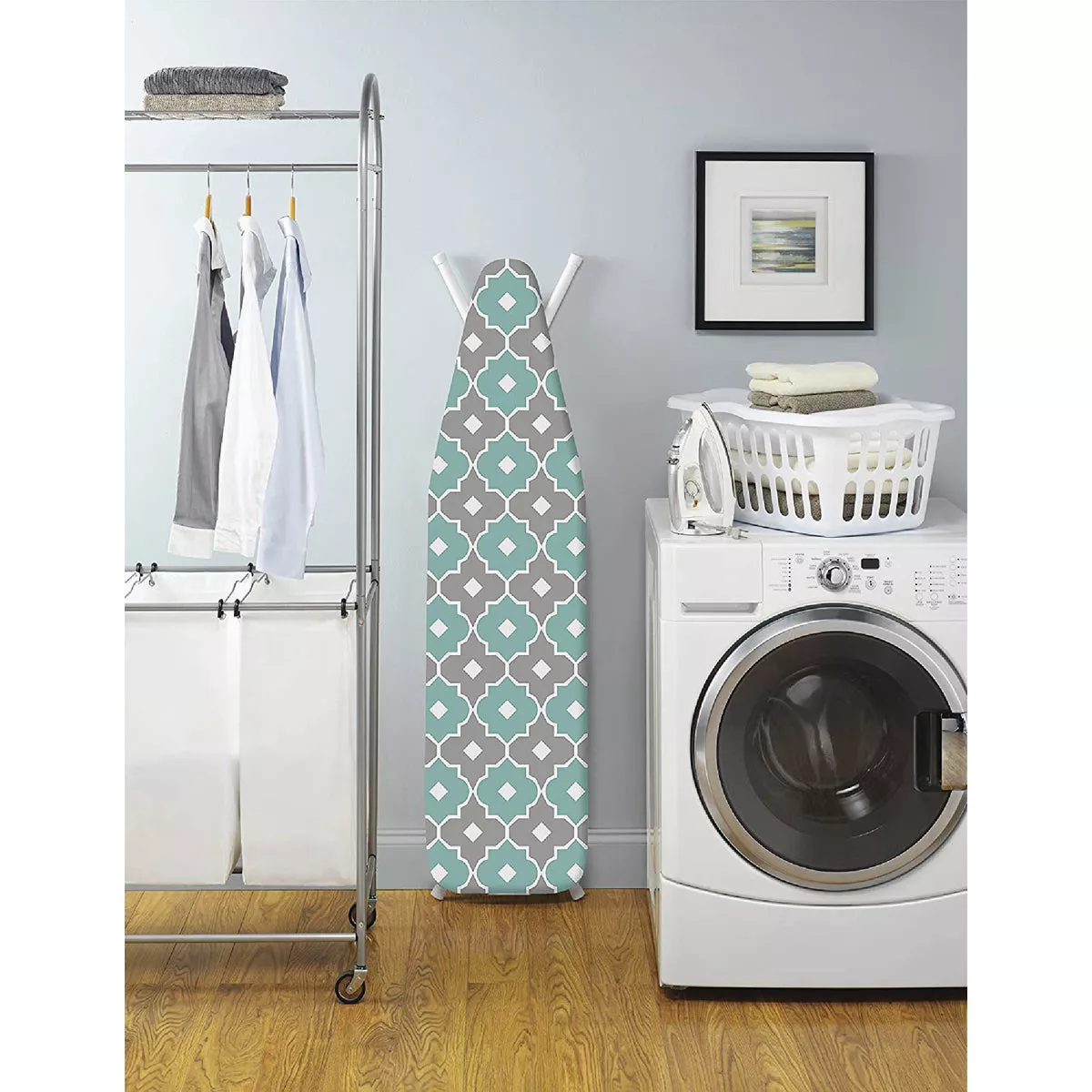 Whitmor Reversible Ironing Board Cover/Pad - Paragon Turquoise & Gray - photo 4