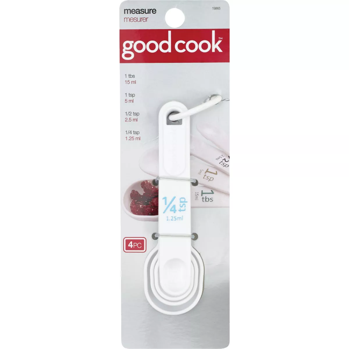 Goodcook White Plastic Measuring Spoon (4-Piece)