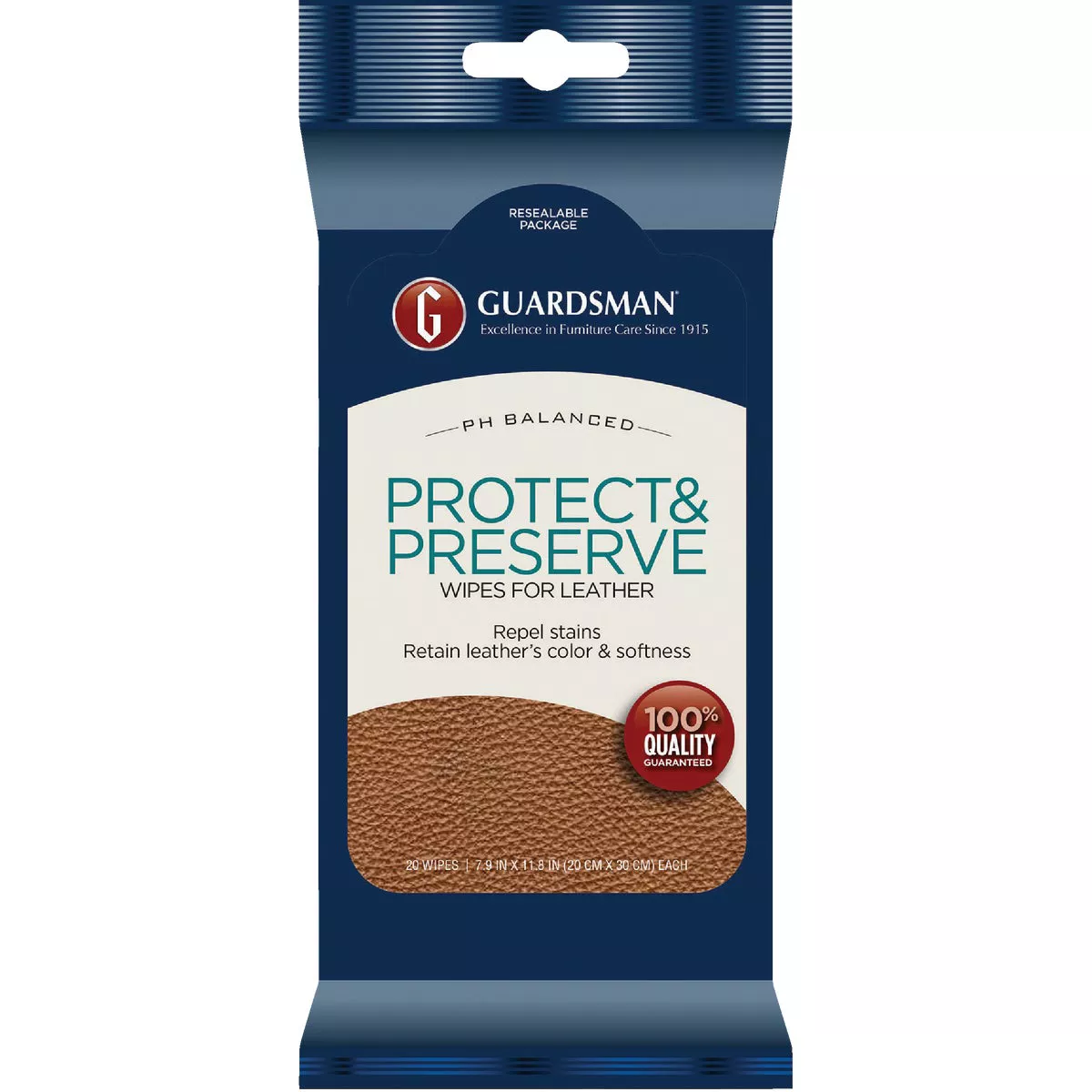 Guardsman Protect & Preserve Leather Care Wipes (20-Pack)
