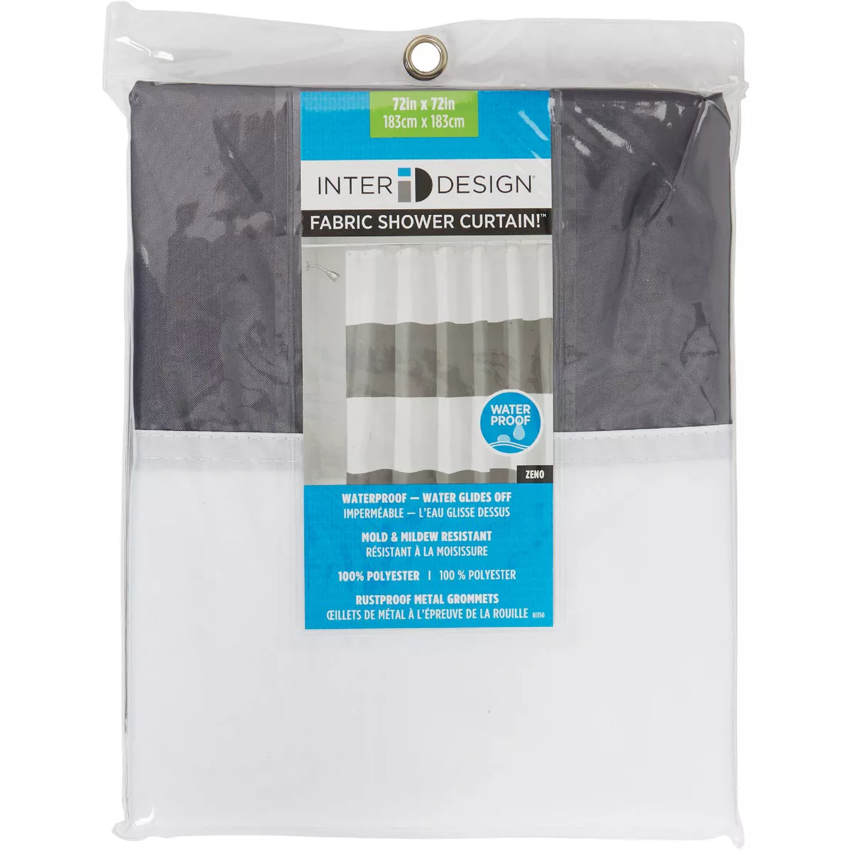 iDesign Zeno 72 In. x 72 In. Striped Shower Curtain - photo 2