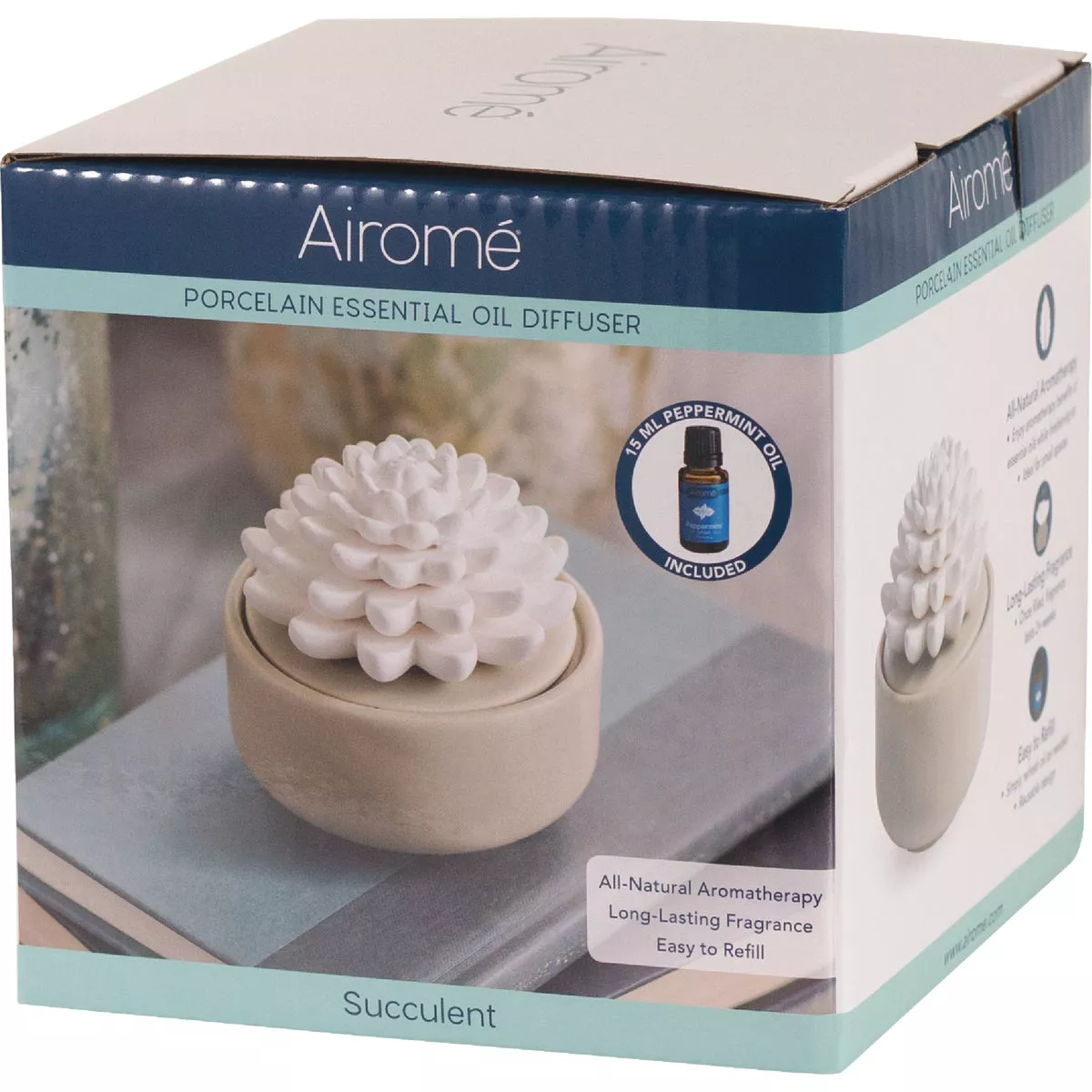Candle Warmers Airome Porcelain Essential Oil Diffuser - Succulent - photo 4