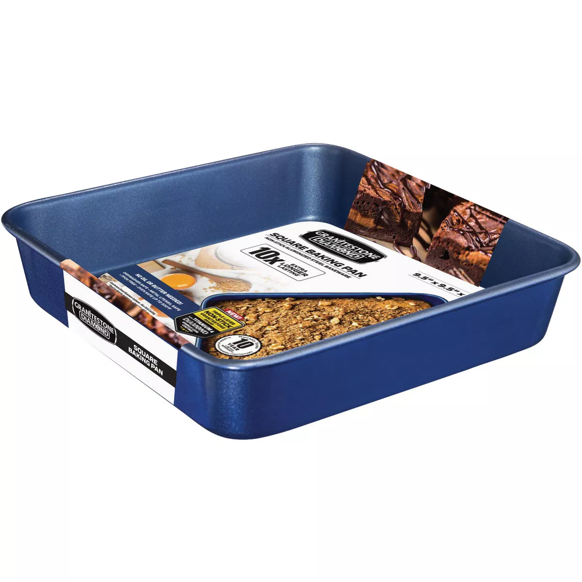 GraniteStone Diamond Blue 9.5 In. Square Non-Stick Baking Pan - photo 2