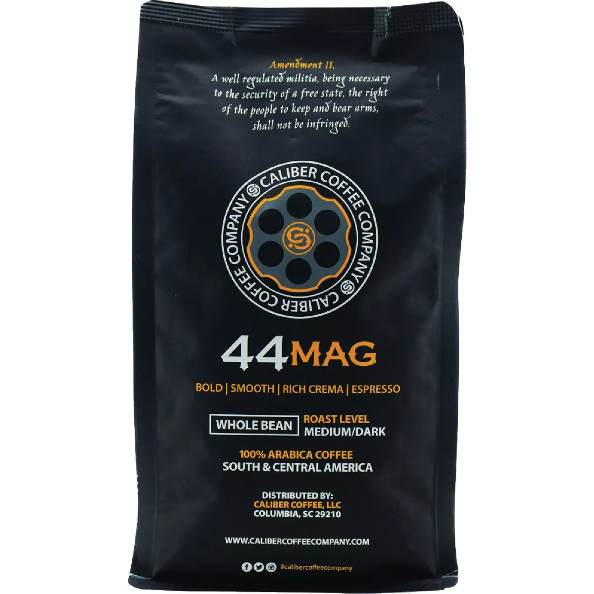 Caliber Coffee .44 Mag Whole Bean Espresso Roast, 12 Oz. Bag