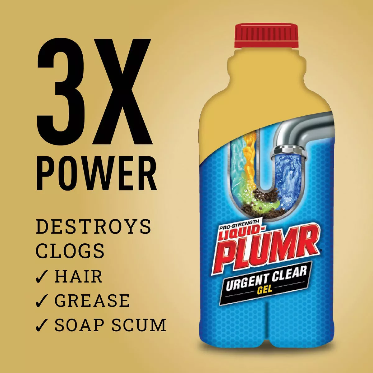 Liquid Plumr Urgent Clear 17 Oz. Pro-Strength Liquid Drain Cleaner - photo 3