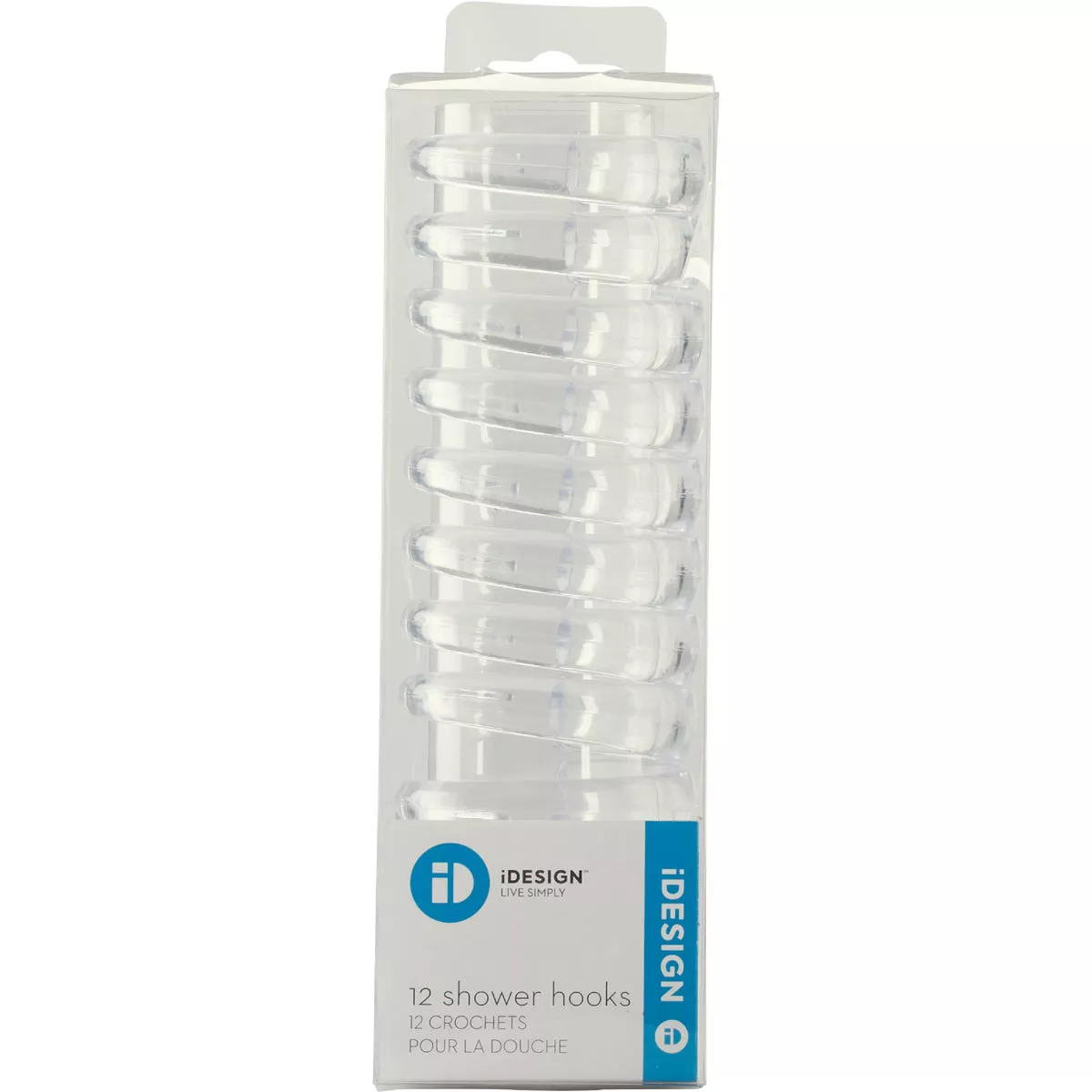 iDesign 2.38 In. L. x 1.75 In. W. x .5 In. Clear Plastic Shower Curtain C-Hook (12-Count) - photo 2