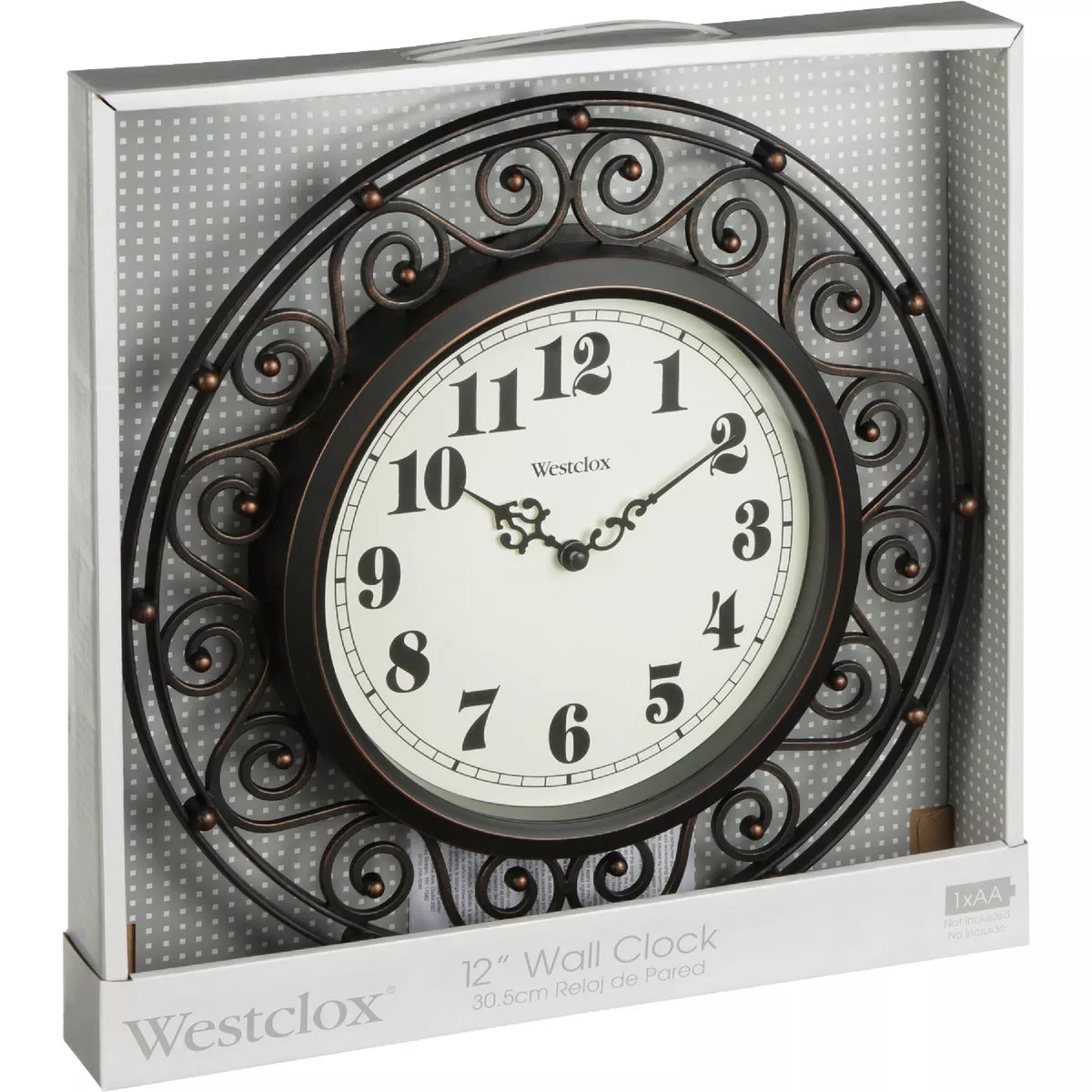 Westclox 12 In. Round Wrought Iron Design Wall Clock - photo 3
