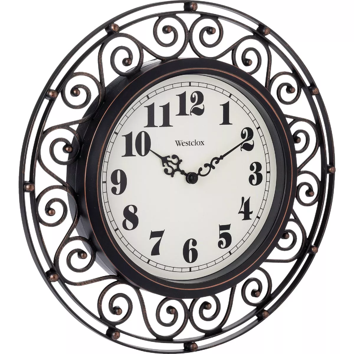 Westclox 12 In. Round Wrought Iron Design Wall Clock - photo 2