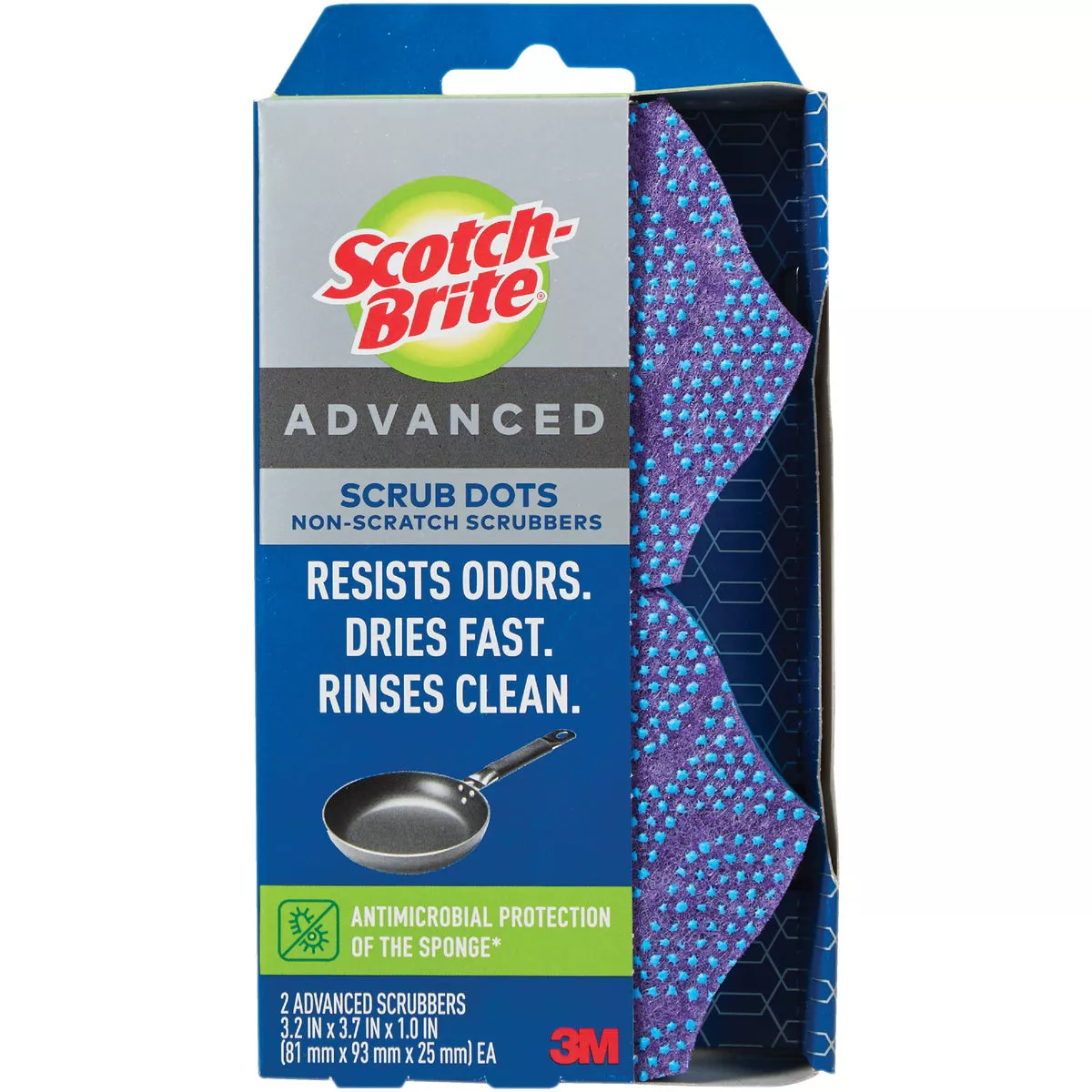 Scotch-Brite Advanced Scrub Dots Non-Scratch Scrubber Sponge (2-Pack) - photo 3
