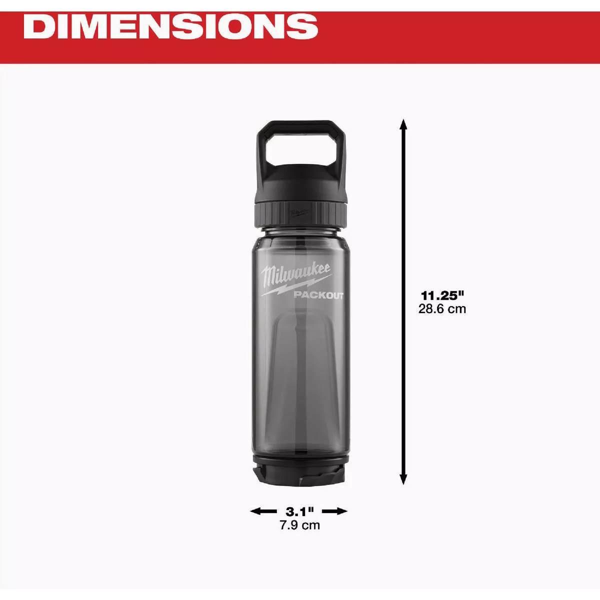 Milwaukee PACKOUT 25 Oz. Plastic Bottle with Chug Lid, Black - photo 4