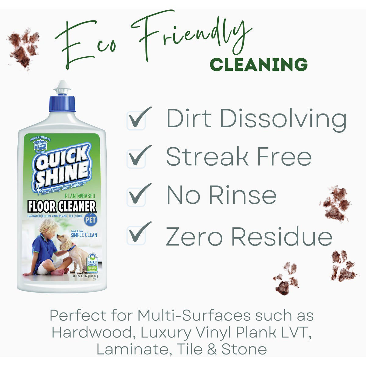 Quick Shine 27 Oz. Plant Based Pet Floor Cleaner