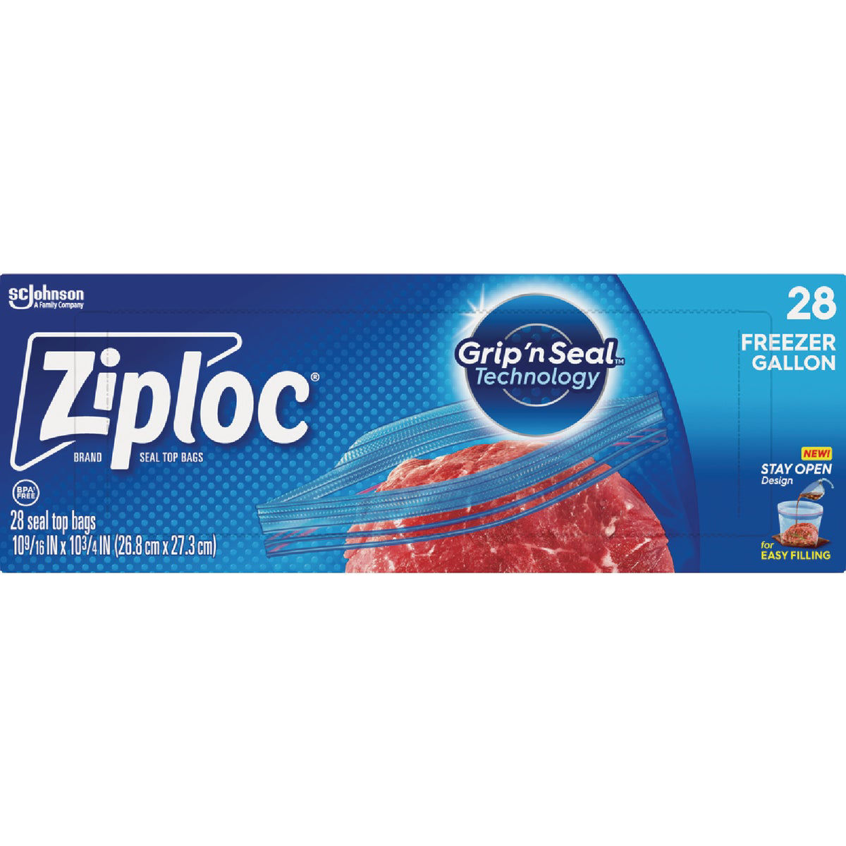 Ziploc Freezer Bags with New Grip 'n Seal Technology, Easy Open