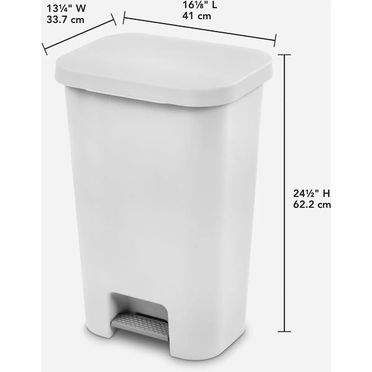Sterilite 11.9 Gal. White StepOn Wastebasket - photo 5