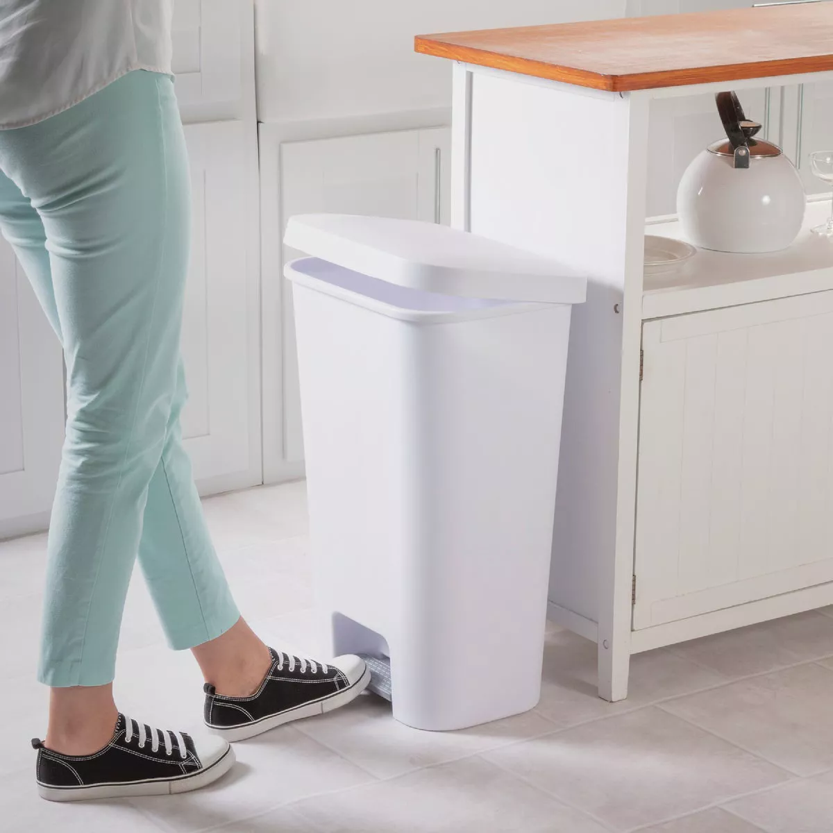 Sterilite 11.9 Gal. White StepOn Wastebasket - photo 6