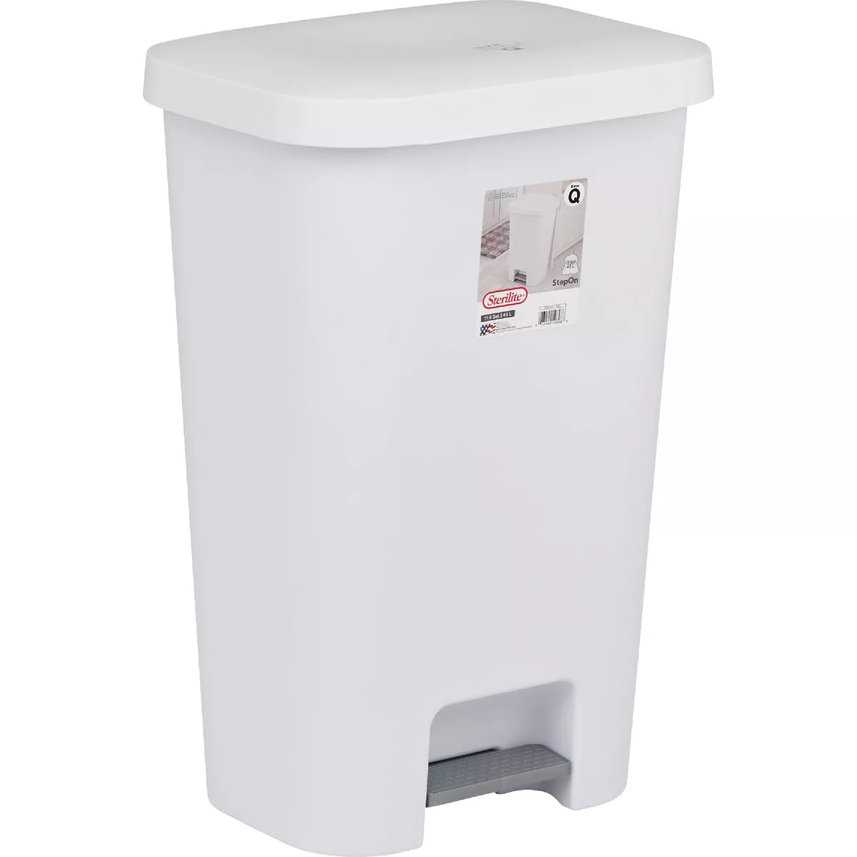 Sterilite 11.9 Gal. White StepOn Wastebasket - photo 3