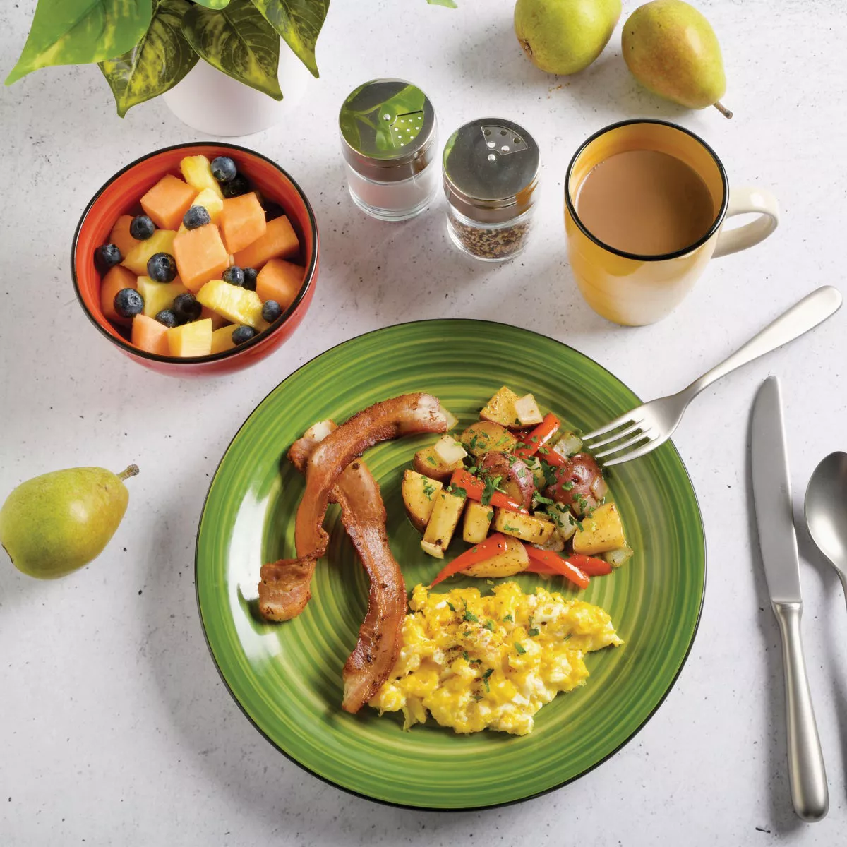 Gibson Home Color Vibes Assorted Color Stoneware Dinnerware Set (12-Piece) - photo 3