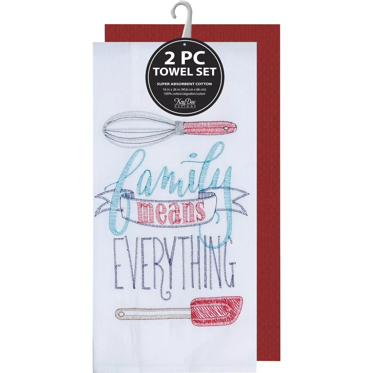 Kay Dee Designs Family Means Everything Embroidered Kitchen Towel (2-Pack) - photo 2