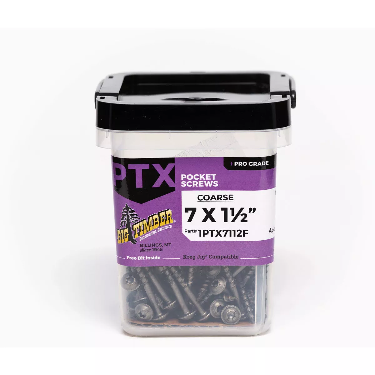Big Timber #7 x 1-1/2 In. Lubricated Fine Washer Head Pocket Screw (171 Ct.)