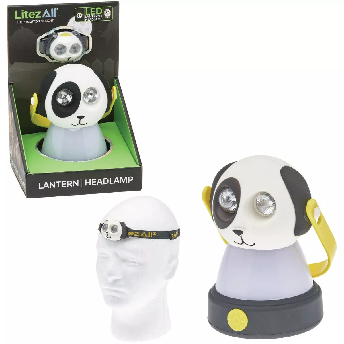LitezAll LED Dog-Themed Headlamp & Lantern Combo Pack