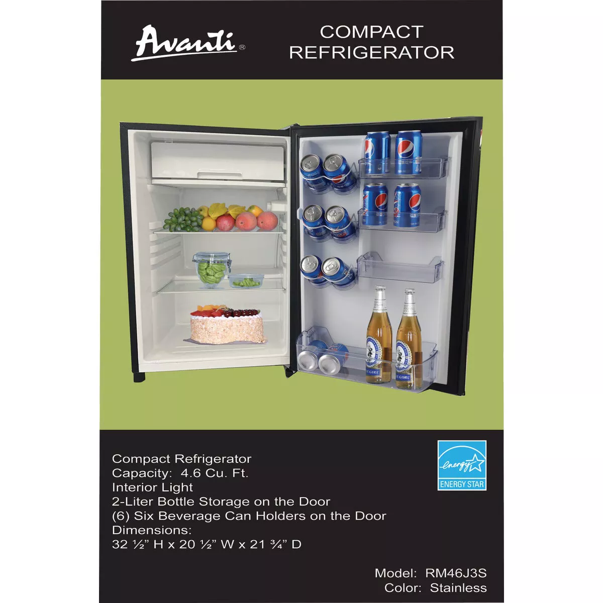 Avanti 4.4 Cu. Ft. Stainless Steel Counter High Door Refrigerator with Separate Chiller - photo 2