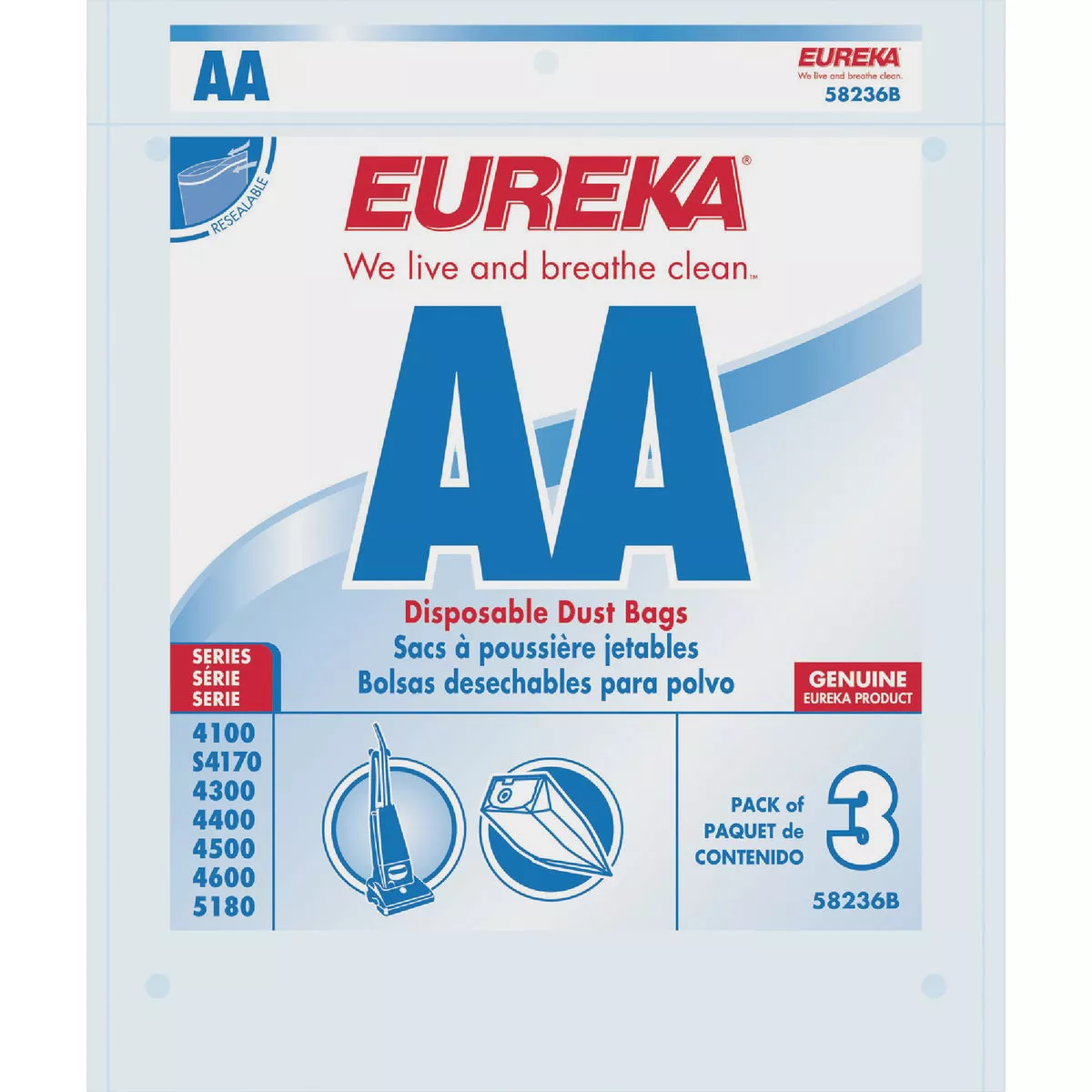 Eureka Type AA Standard Vacuum Bag (3-Pack)